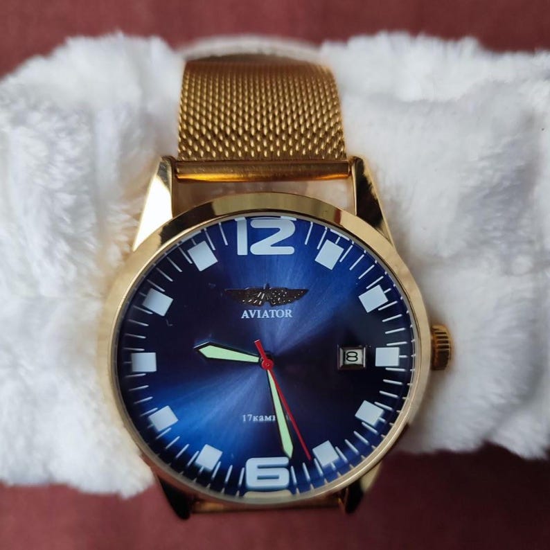 Poljot Aviator Mechanical Watch | Soviet Pilot Wristwatch | Vintage Men's Gift
