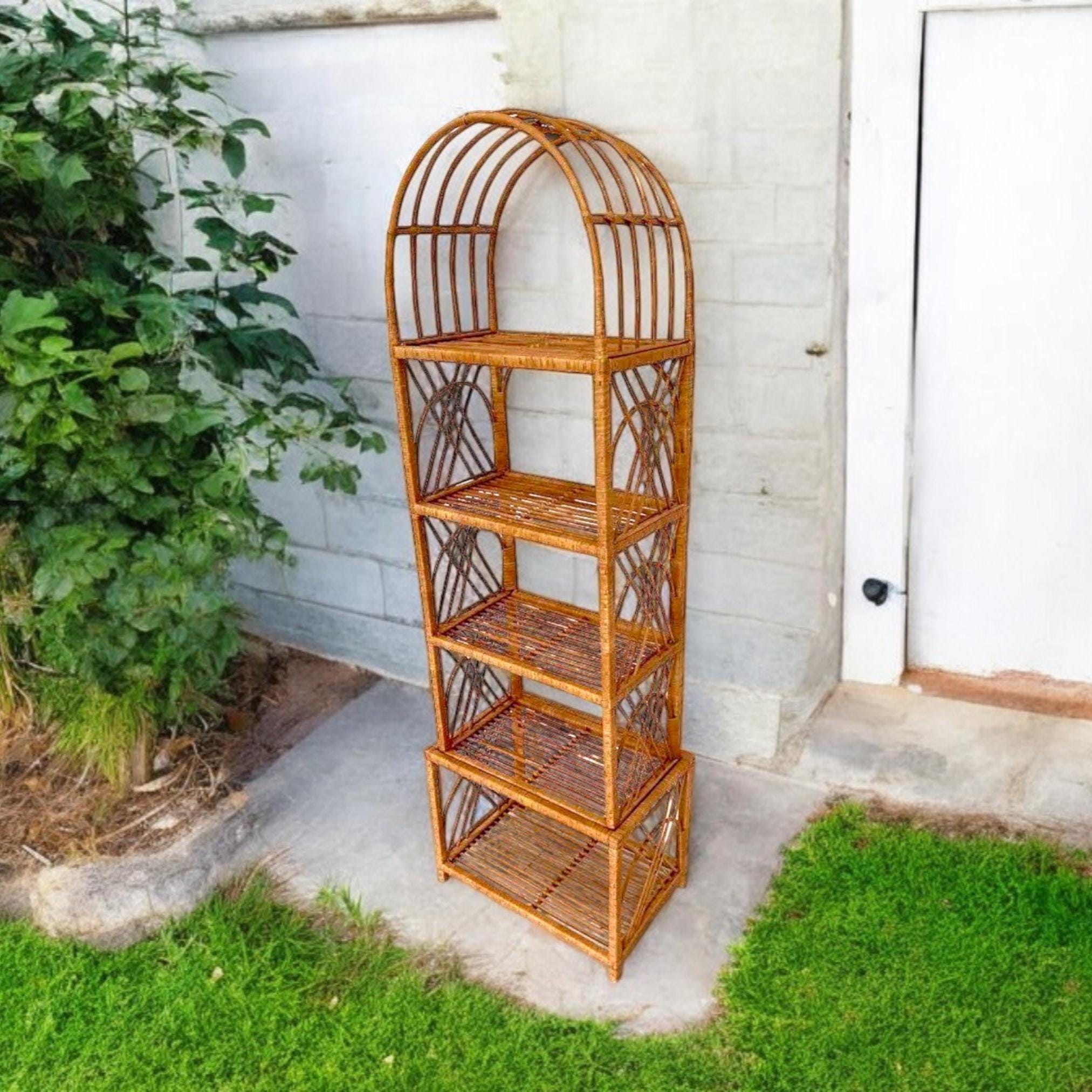 Handmade Rattan Wicker Shelf – Boho Natural Bookcase, Plant Stand & Eco Storage