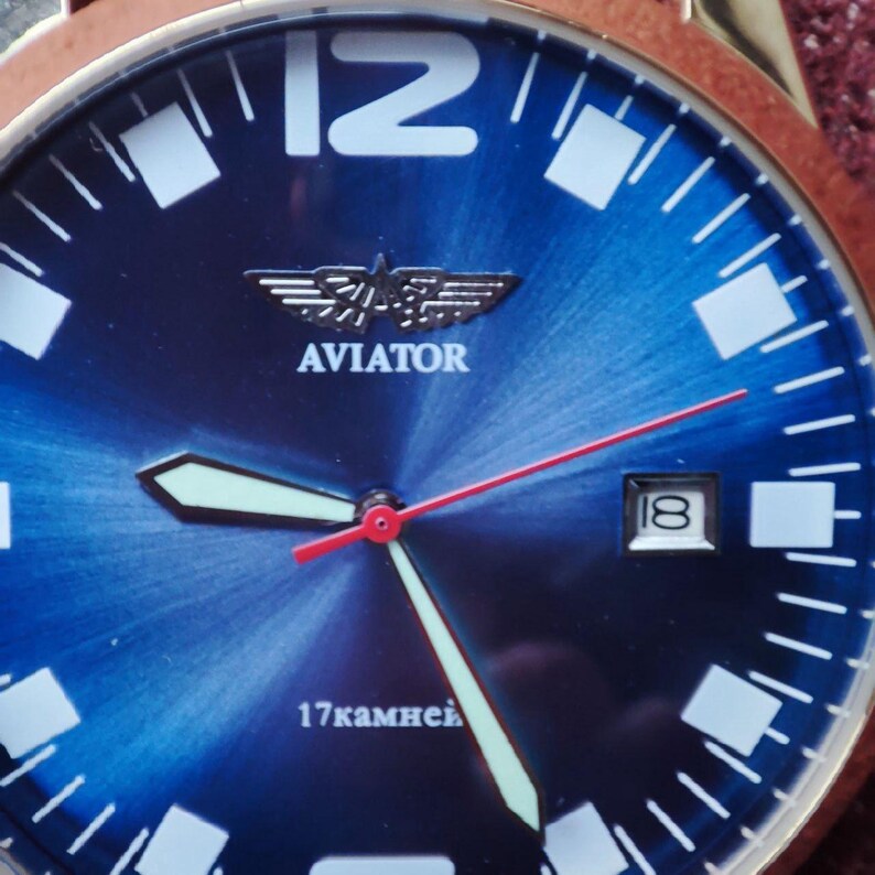 Poljot Aviator Mechanical Watch | Soviet Pilot Wristwatch | Vintage Men's Gift