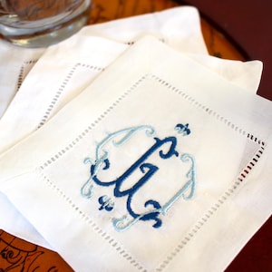 Monogram Embroidered Cocktail Napkins | Hostess Gifts | Wedding Registry | Grandmillenial Home