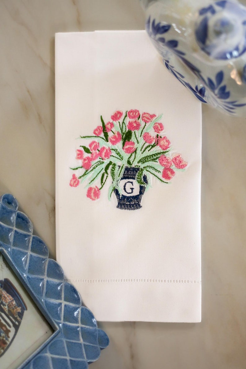 grantembroidery Ginger Jar Embroidered Hand Towel - Thumbnail 3