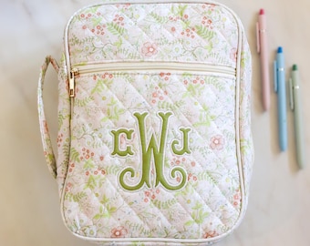 Personalisierte Bibelhülle mit Applikationen | Gesteppte Bibelhülle mit Monogramm und Reißverschluss | Individuelle Bibelhülle | Geschenk für Großmütter und Millennials