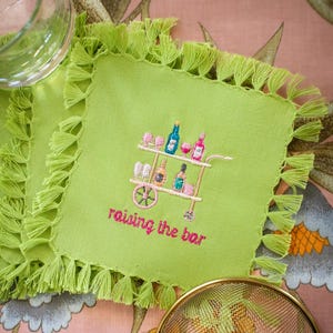 刺繍入りバーカートカクテルナプキン | ホステスギフト | ホームギフト | グランドミレニアルギフト