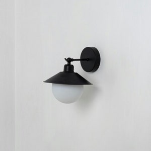 Minimalist Wall Sconce, Articulating Wall Light, Glass Globe Vanity Sconce, Modern Farmhouse Wall Lamp, Bathroom Sconce, Bedroom Wall Light
