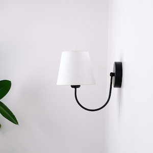 Aplique de pared, lámpara de pared minimalista, aplique de noche vintage, aplique con pantalla de tela, lámpara de pared de latón envejecido, aplique de pared de estilo rústico moderno