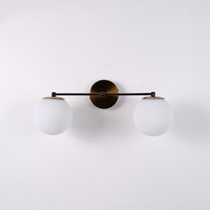 Modern Vanity Wall Lighting, Glass Globe Wall Light Fixture, Powder Room Mirror Sconce, Bedroom Wall Lamp, Hallway Sconce, Minimalist Sconce