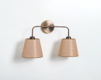 Vintage Wall Mounted Sconce, Double Bedroom Wall Light Fixture, MidCentury Modern Wall Lamp, Home Decor Antique Sconce, Vanity Wall Lighting