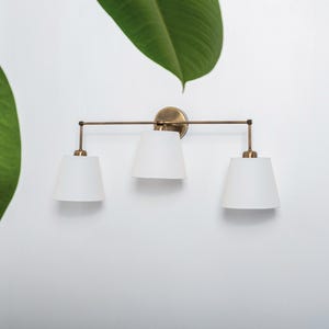 Aplique de pared vintage con pantallas de lino, aplique moderno de 3 luces, aplique de pared estilo rústico, aplique de pared, lámpara de pared para sala de estar