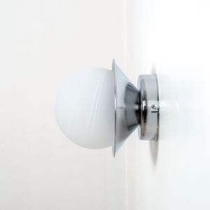Globe Sconce, Bedroom Wall Lighting, White Glass Globe Wall Lamp, Modern Vanity Wall Light Fixture, Industrial Wall Sconce, Small Wall Lamp