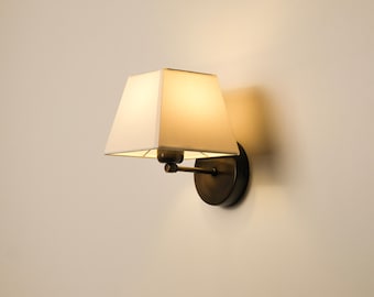 Classic Shade Wall Lamp, Refined Bedside Sconce, Soft Accent Light, Traditional Bedroom Hallway and Entryway Fixture