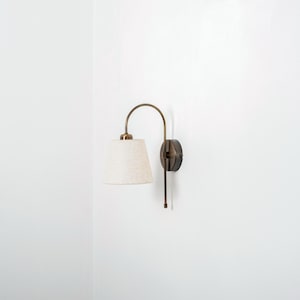 Elegant Bedroom Wall Lamp, Modern Wall Light Fixture with Linen Lampshade, Contemporary Wall Lamp, Vintage Wall Sconce, Minimalist Sconce