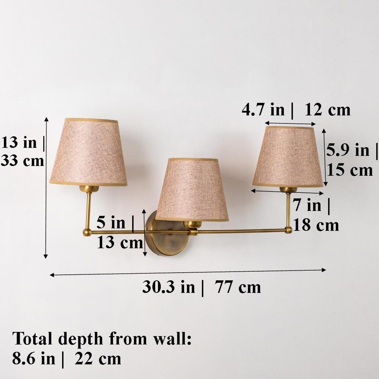 Powder Room 3-light Wall Sconce, Traditional Linen Shade Wall Lamp, Mid ...