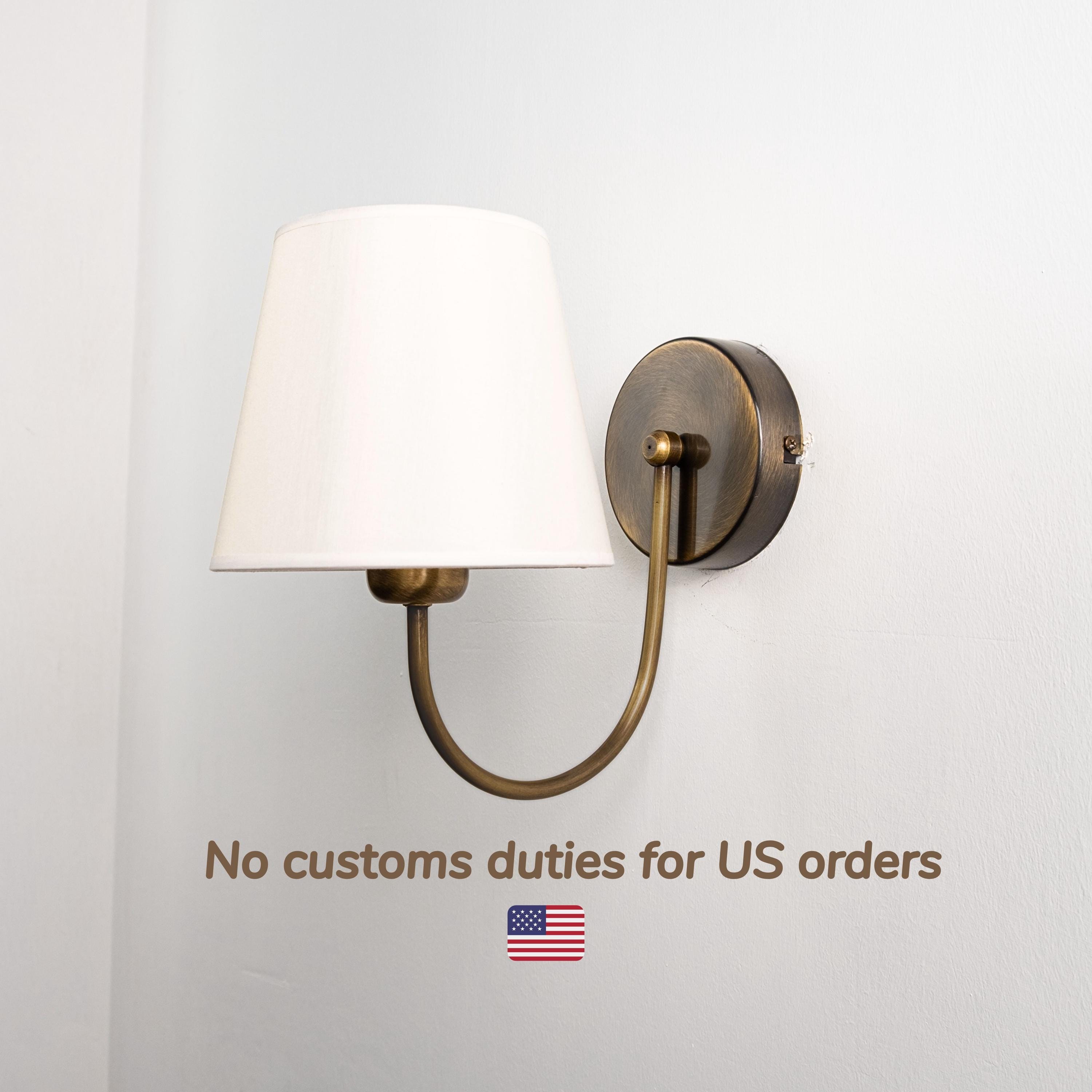 Brass Wall Sconce with Fabric Shade