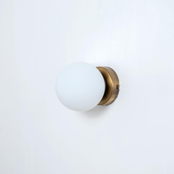 Small Wall Sconce, Glass Globe Vanity Wall Light, Modern Accent Wall Lighting, Mid Century Bedside Wall Lamp, Home Decor Sconce, Chic Sconce