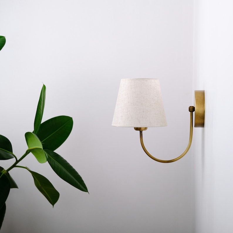 Vintage Brass Finish and Stone Lampshade