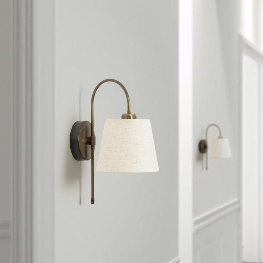 Applique Da Parete Set Di 2, Lampada Vintage Con Paralume In Vetro - Plafoniera Per Camera, Bagno, Soggiorno | Include 2 LED