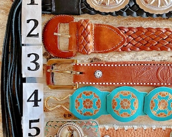 Vintage Leather Concho Belt Western Country Cowgirl fringe SCROLL DOWN 4 Info