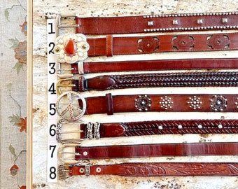 Genuine Leather Belt Vintage Brighton Nadim solid woven SCROLL DOWN 4 Info