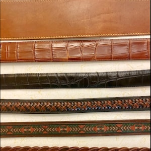 Ceinture Brighton vintage Laiton argenté noir marron Cuir western DÉFILEMENT VERS LE BAS 4 Informations