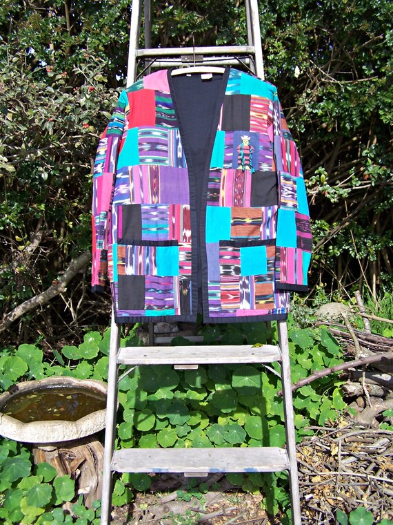 Patchwork Jacket Guatemalan folkwear colorful vega