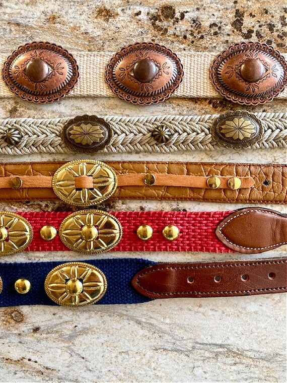 Leather Concho Belt Red, Gold, Blue, Southwestern… - image 5