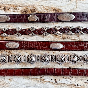 Ceinture concho vintage, claquettes concho en cuir marron clair, faites défiler vers le bas, 4 informations