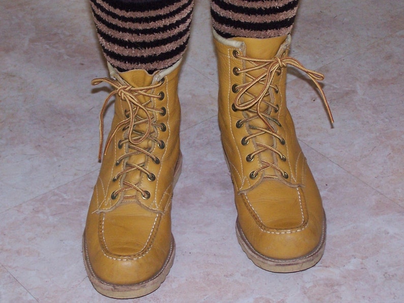 Chukka Boot Leather Tan Lace up 60s work boot size 8