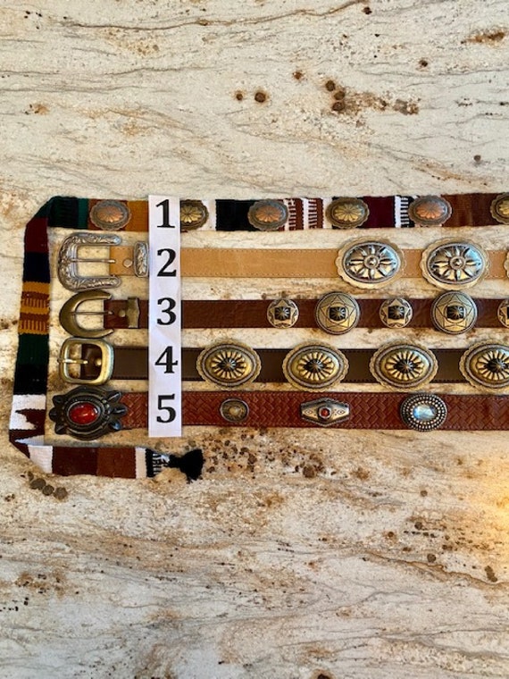 Concho Belt VEGAN Western Country Cowgirl Vintage SCROLL  display picture 3