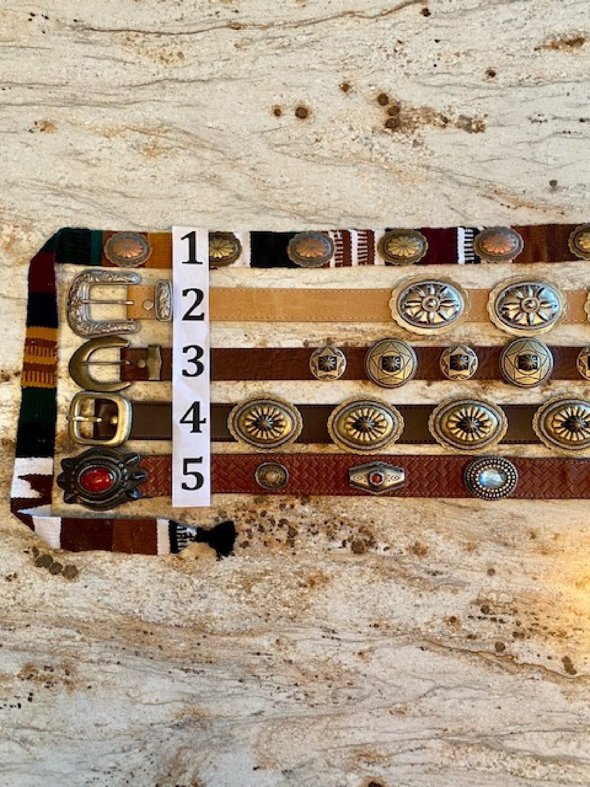 Concho Belt VEGAN Western Country Cowgirl Vintage SCROLL 