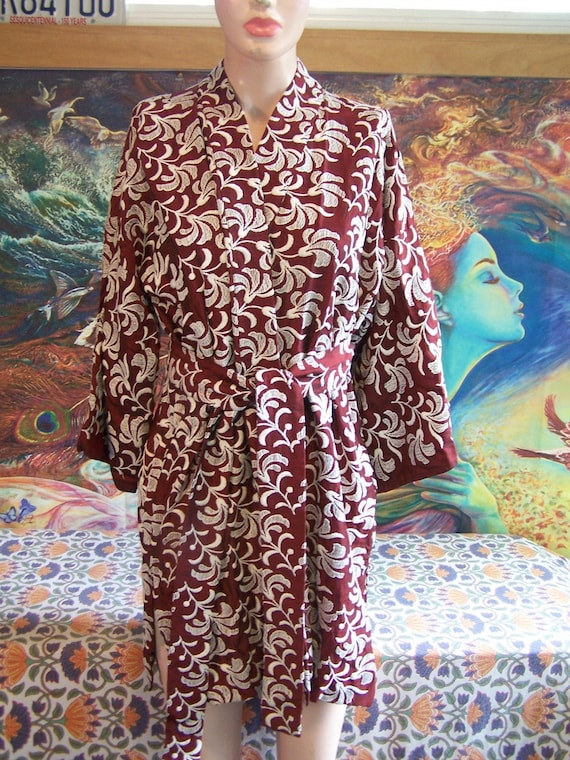Embroidered Jacket Kimono Wrap Smoking Jacket size