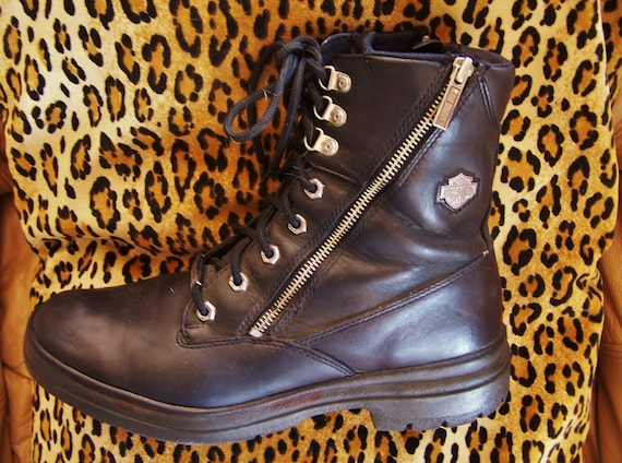 Harley Davidson Black Leather Boot Biker Harley Bo