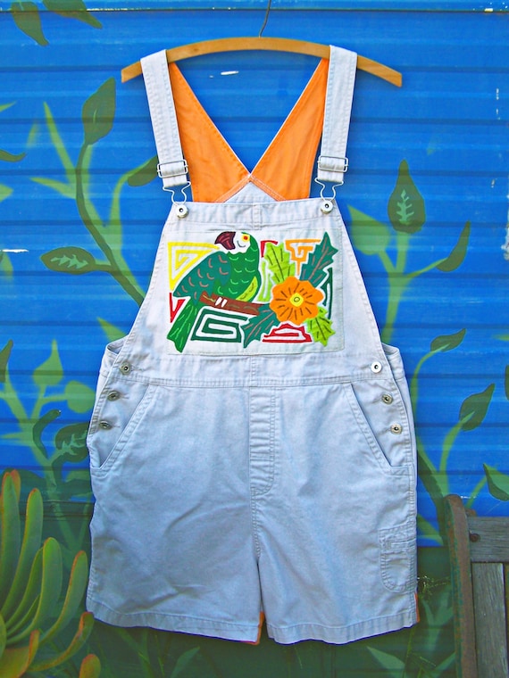 Colorful overall shorts sale