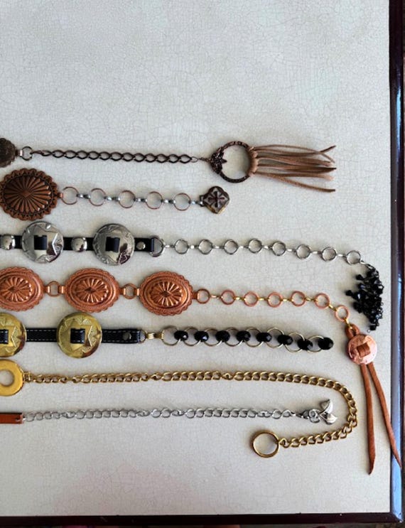 Concho Belt Handmade Vintage Southwestern Gold Si… - image 5