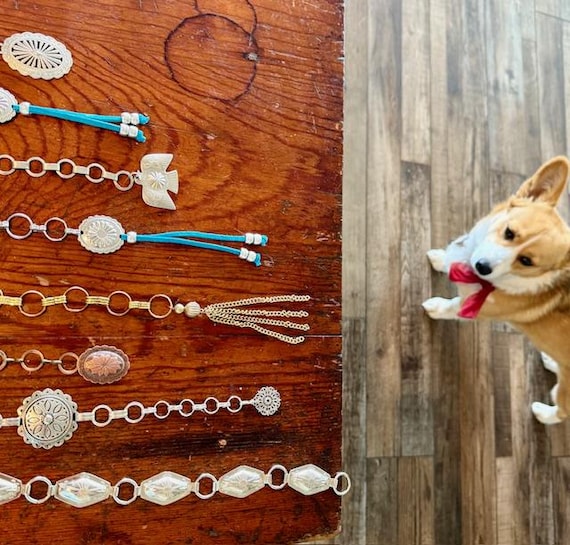 Handmade & Vintage Concho chain Belt Silver Gold … - image 5