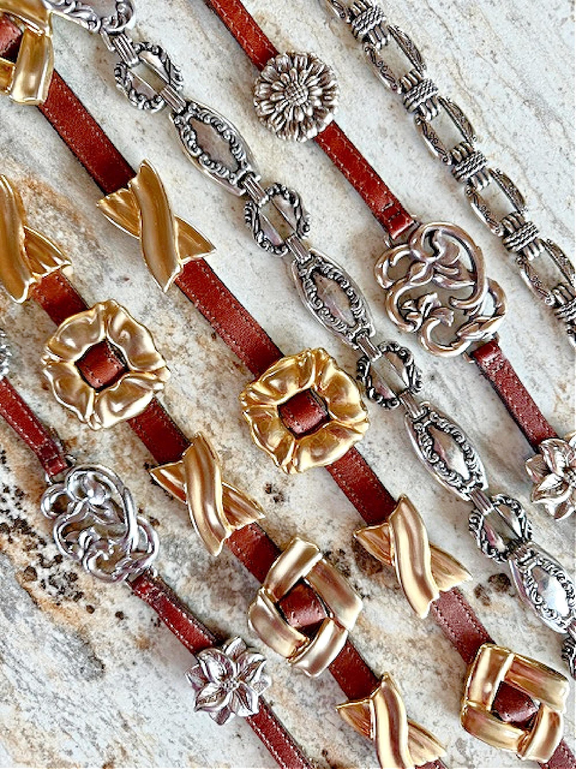 BRIGHTON USA VTG Silver Concho Belt Medium Boho Western Brown Leather Festival Vintage Brighton Concho Belt - Etsy main image 4