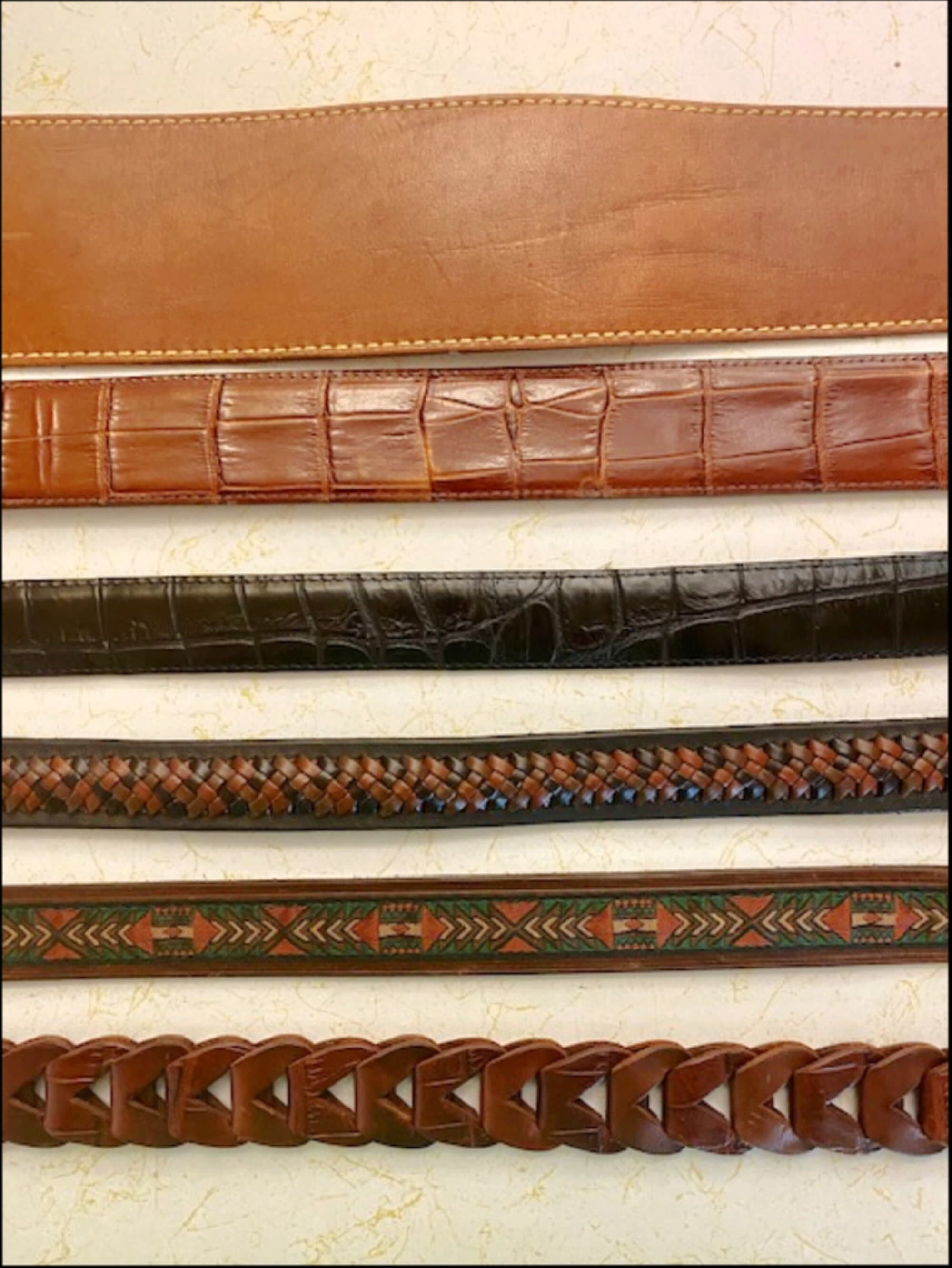 Ceinture En Cuir Marfon Brighton - Accents Métal Argenté/laiton - Taille M (33-35") - Occasion