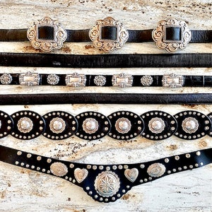 Vintage Black Leather Concho Belt & Brighton Southwestern CHOOSE Yours