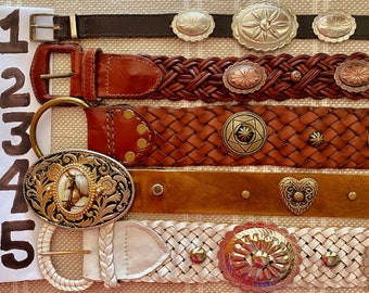 Concho Belt Genuine Leather Southwestern Western Country Cowgirl Vintage CHOOSE ONE