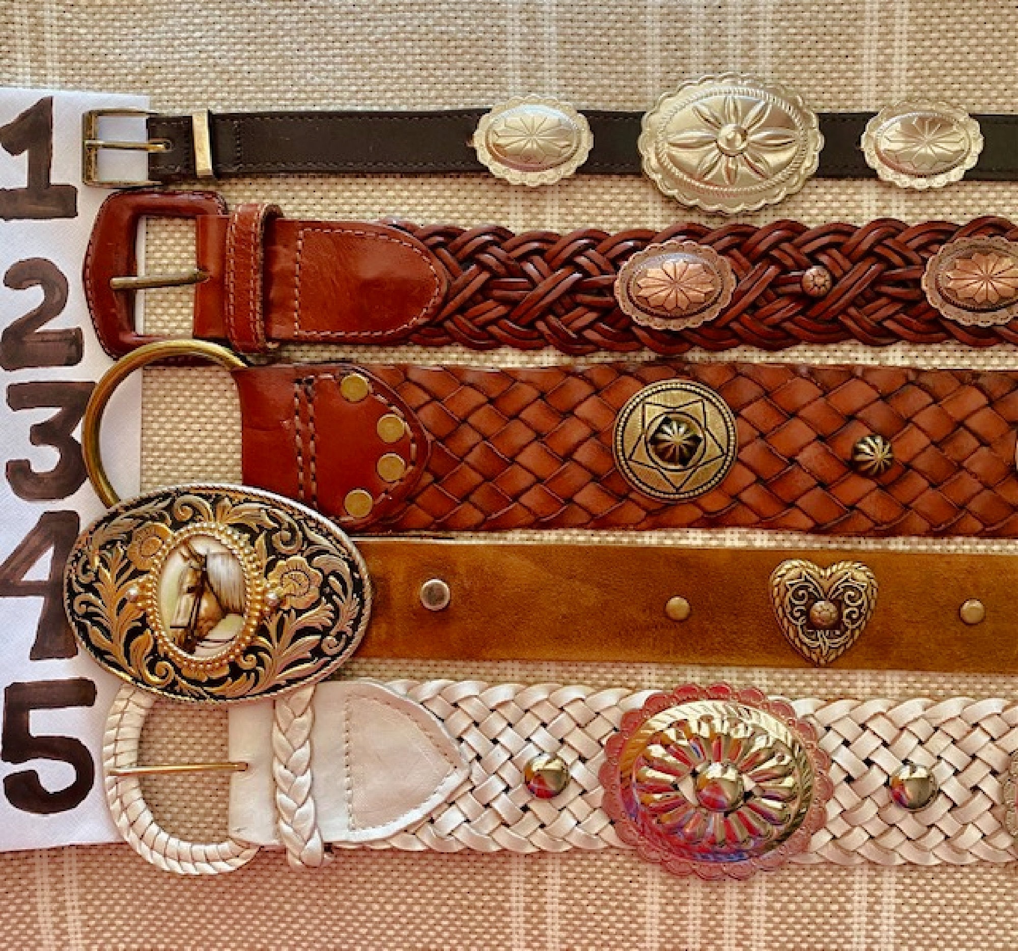 Heart Concho Belt Vintage Leather - Italy Women main image 2