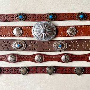 Vintage Western Concho Belt: Leather, Sterling Silver  display picture 3