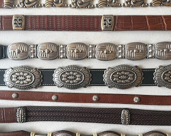 Brighton Baroque Croc Embossed Leather Belt: Ornate Silver  display picture 3