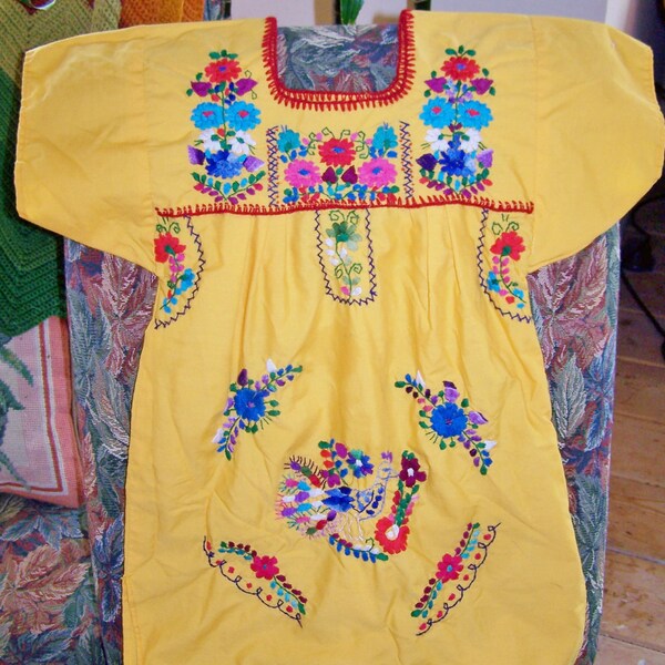 Toddler Dress Ethnic Boho Embroidered Mexican shift size 2 / 3 / 4