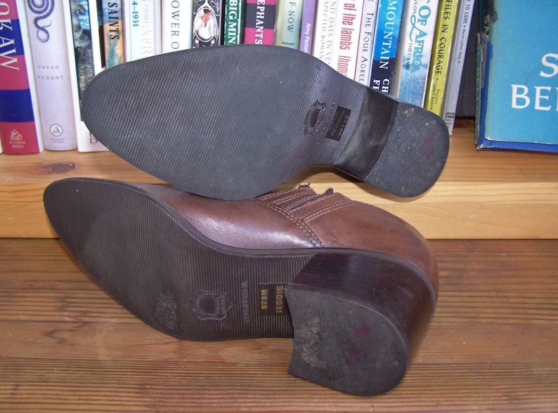 Ankle Boot shoe Brown western Leather slip on Bootie size 7