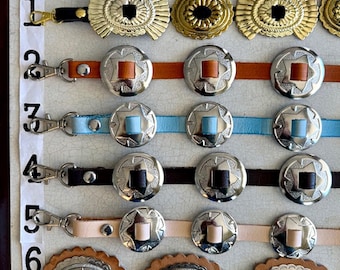 Handmade Concho chain Belt genuine Leather Western star SCROLL DOWN 4 Info