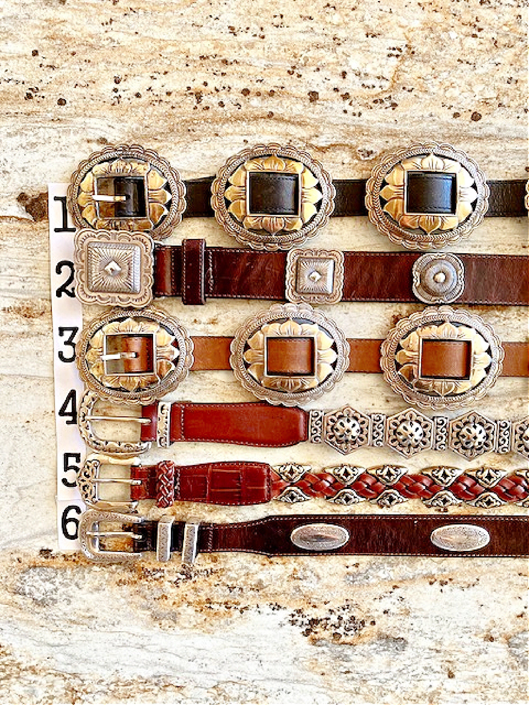 Vintage Brighton Sunflower Concho Black Leather Belt With Silver Flowers Cowgirl Brighton Sunflower Concho Belt Genuine Leather Southwestern  main image 4