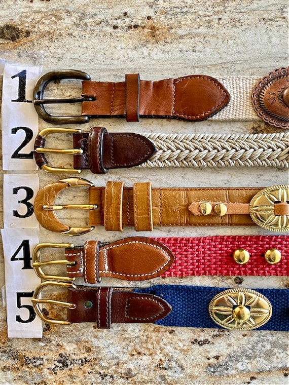 Leather Concho Belt Red, Gold, Blue, Southwestern… - image 2