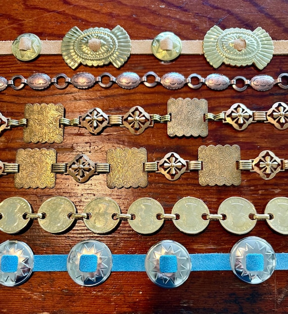Vintage Concho Chain Belt: Silver, Gold, Copper & Brass  display picture 1