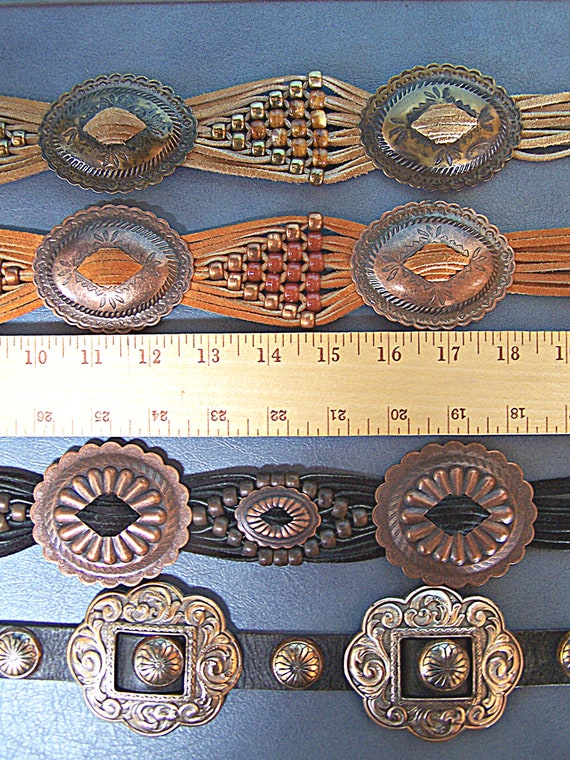 Concho Belt Southwestern Leather Fringe Belt
