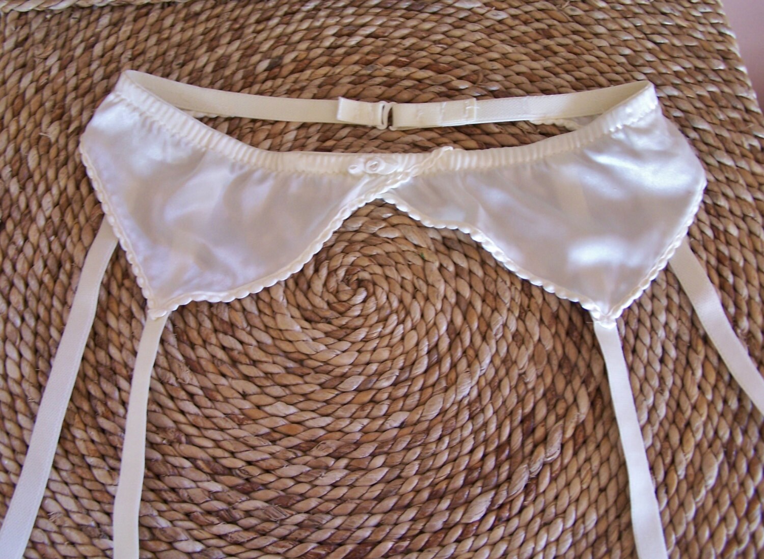 Satin Garter Belt Ivory satin garter womens lingerie size S Etsy