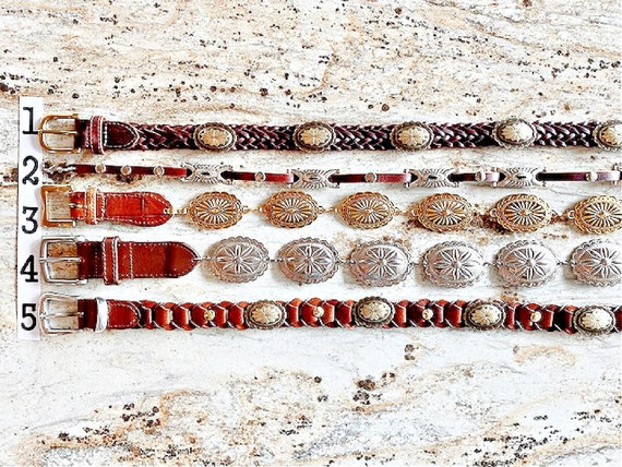 FESTIVAL CONCHO WESTERN LEATHER BELT: TAUPE main image 1